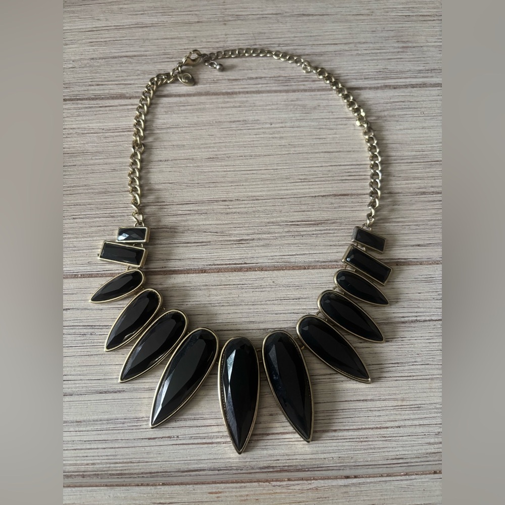 Elegant Black and Gold Statement Necklace